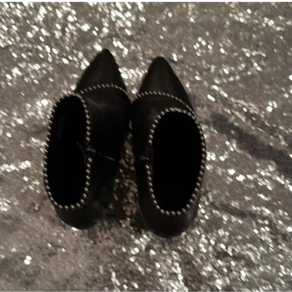 Elegant Black Studded Women's Ankle Boots - Picture 3 of 5